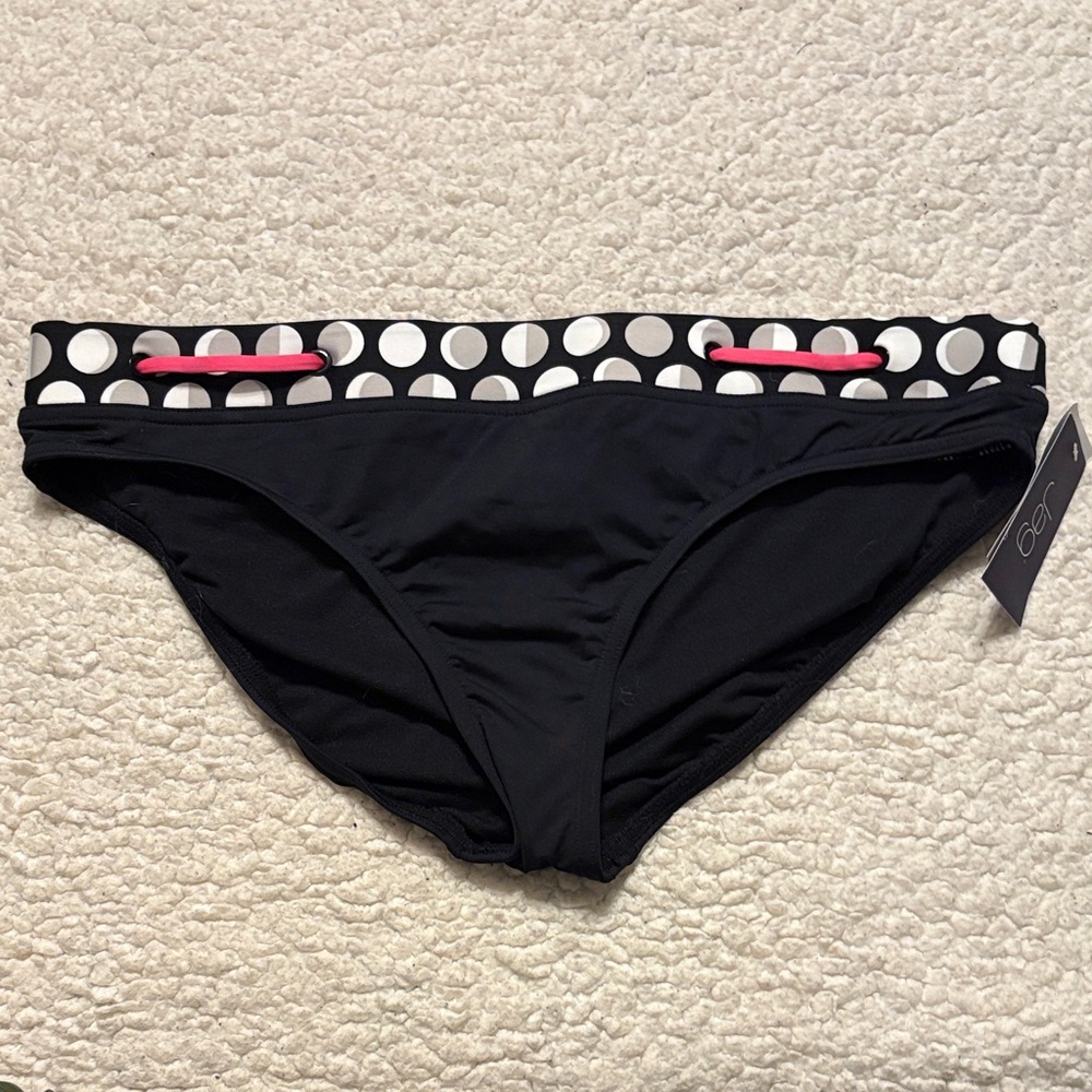 Jag Jeans Black Bikini with Pink and White Polka Dots